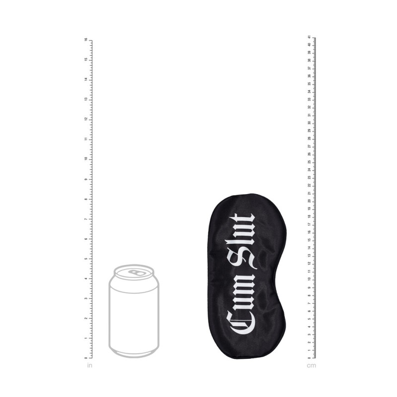 Cum Slut Printed Satin Eye Mask Black