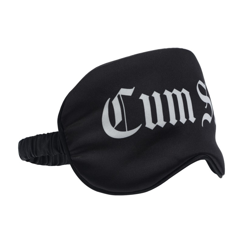 Cum Slut Printed Satin Eye Mask Black