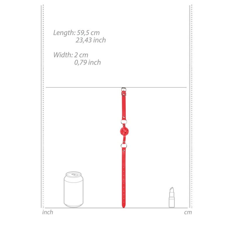 Ouch! Breath Ball Gag with Leather Strap ABS
