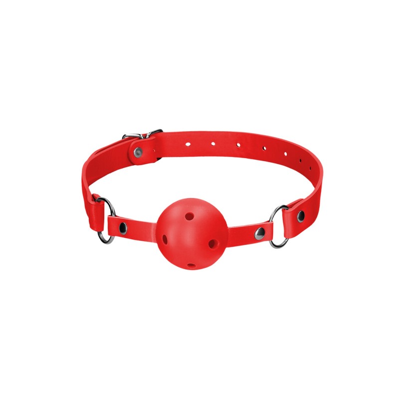 Ouch! Breath Ball Gag with Leather Strap ABS