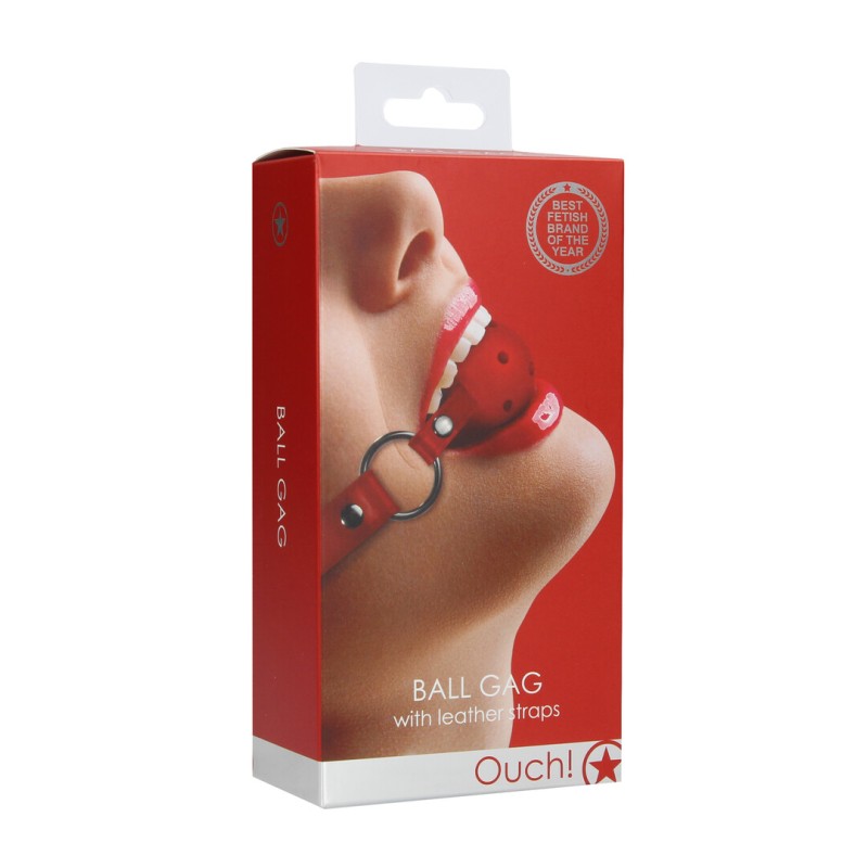 Ouch! Breath Ball Gag with Leather Strap ABS