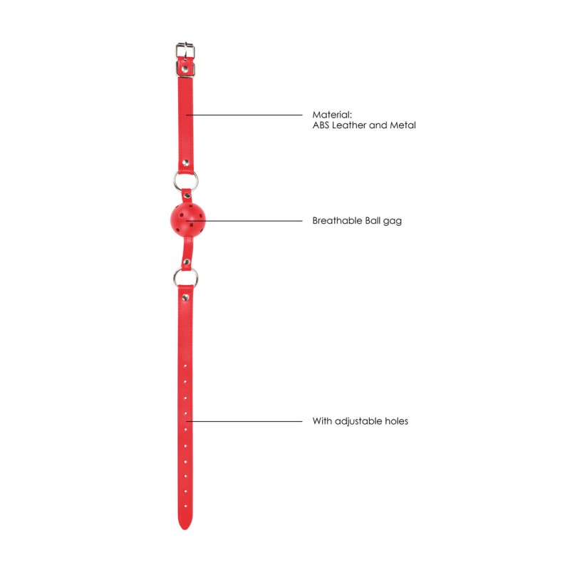 Ouch! Breath Ball Gag with Leather Strap ABS