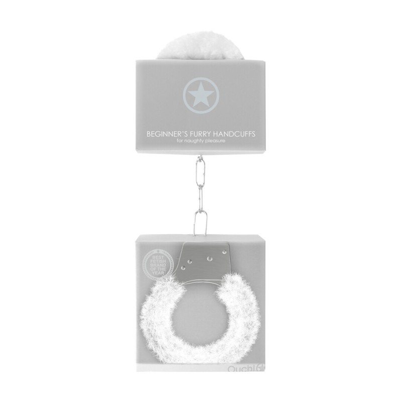 Beginner's Furry Handcuffs with Quick Release White