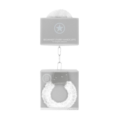 Beginner's Furry Handcuffs with Quick Release White