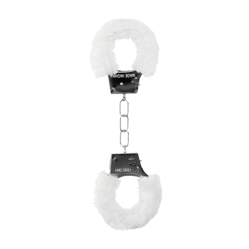 Beginner's Furry Handcuffs with Quick Release White