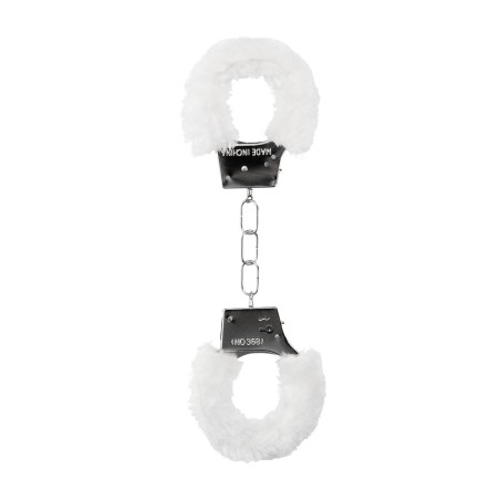 Beginner's Furry Handcuffs with Quick Release White