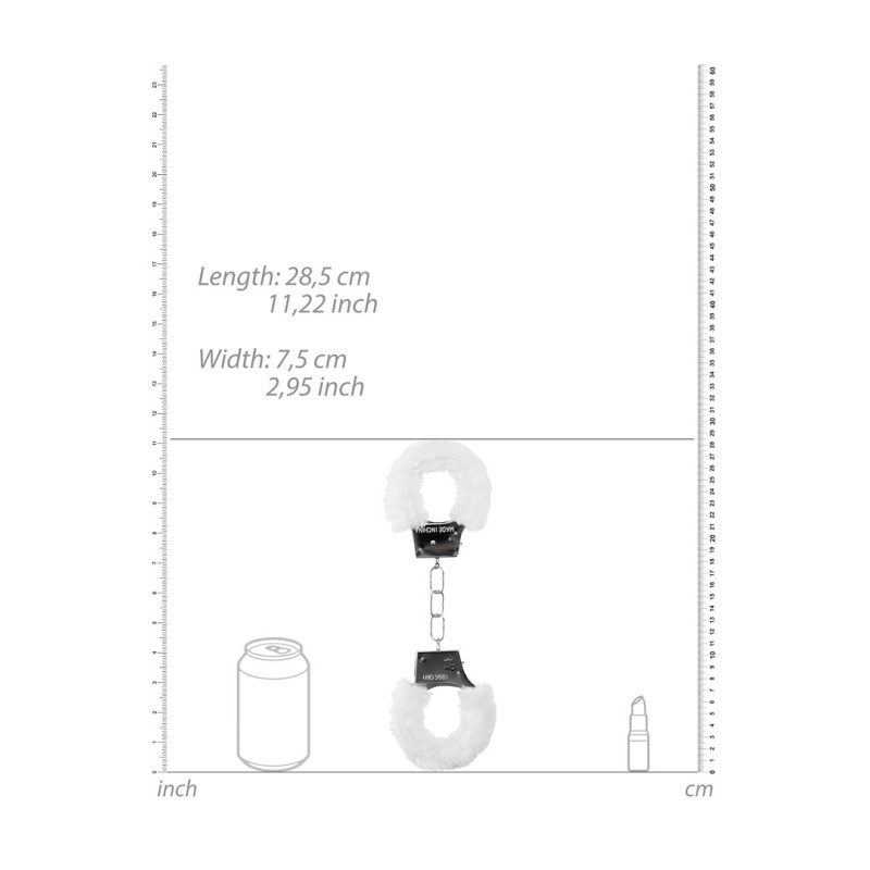 Beginner's Furry Handcuffs with Quick Release White