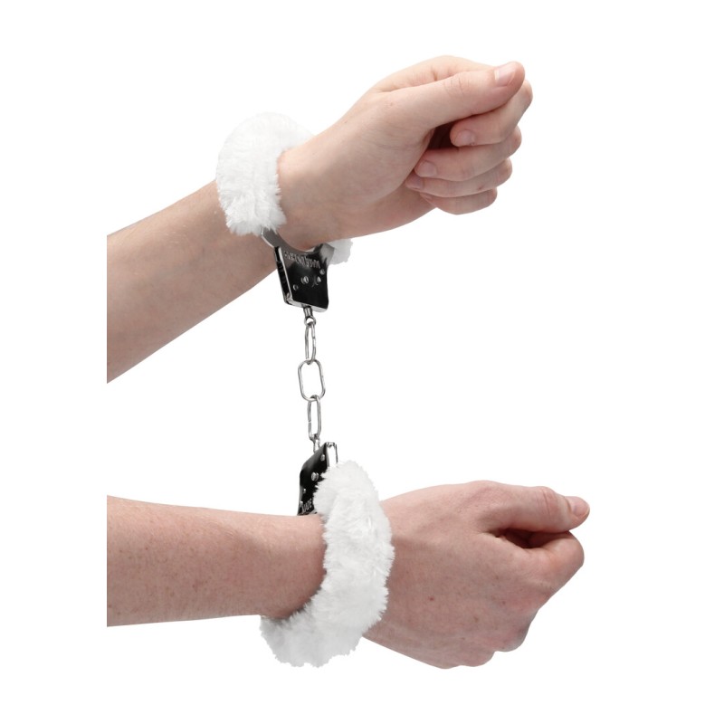 Beginner's Furry Handcuffs with Quick Release White