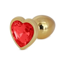 Hearty Metallic Butt Plug Large Gold Red