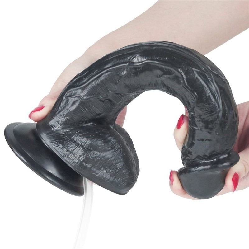 Realistic Squirting Dildo Extreme Black 29 cm