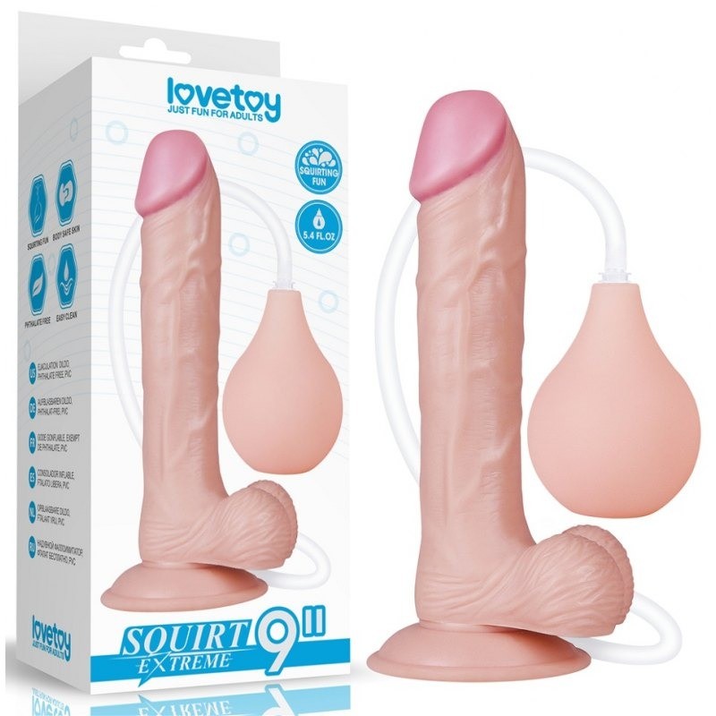 LoveToy Squirt Extreme Dildo With Cumshot Natural 23 cm