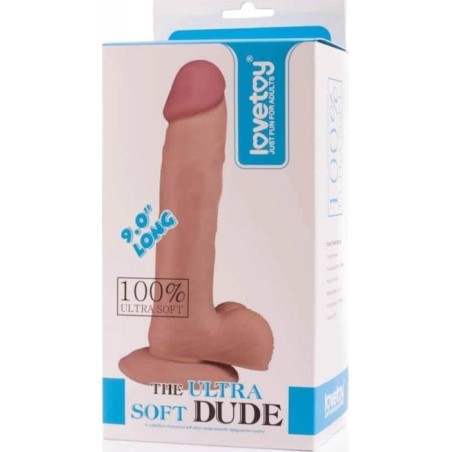 The Ultra Soft Dude Realistic Dildo Natural 22.8 cm