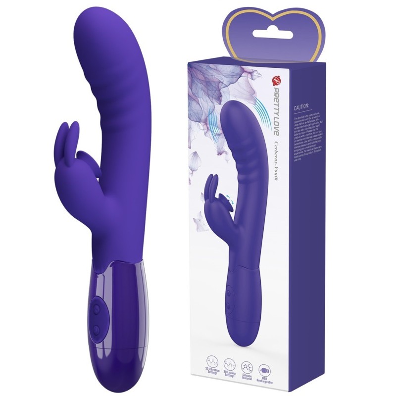Pretty Love Cerberus Youth Rabbit Vibrator Purple
