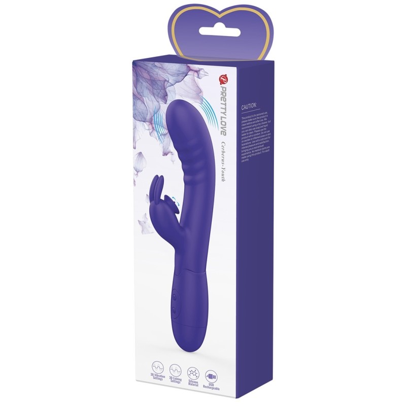 Pretty Love Cerberus Youth Rabbit Vibrator Purple