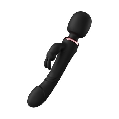Great Mix Wand Rabbit Δονητής 2σε1 Μαύρος