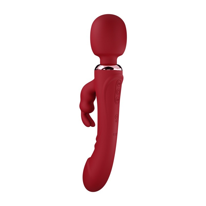 Great Mix Wand Rabbit Δονητής 2 σε 1 Κόκκινος - 21cm