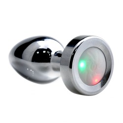Passion Labs LED Light Metallic Butt Plug Small Silver