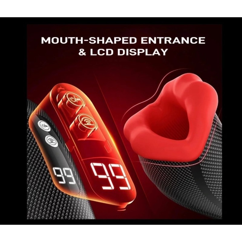 Passion Labs Red Lips Masturbator LCD 9+9 Modes