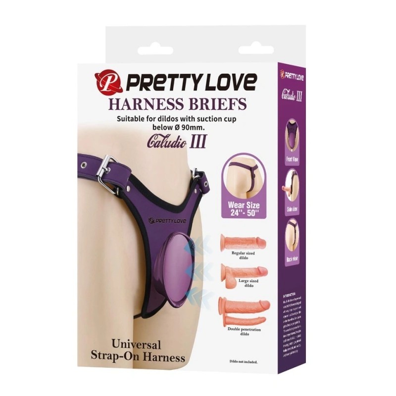 PRETTY LOVE Harness Briefs Caludio III Ζώνη Strapon Μωβ