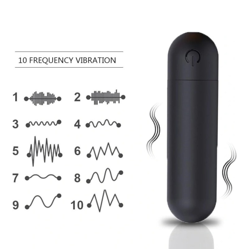 Guilty Toys VibeX Mini Bullet Vibrator 10 Modes Black