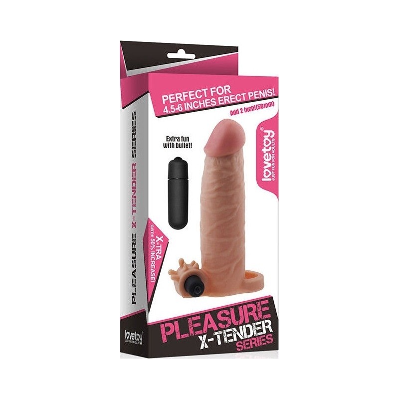 LoveToy Pleasure X-Tender Vibrating Penis Sleeve Natural