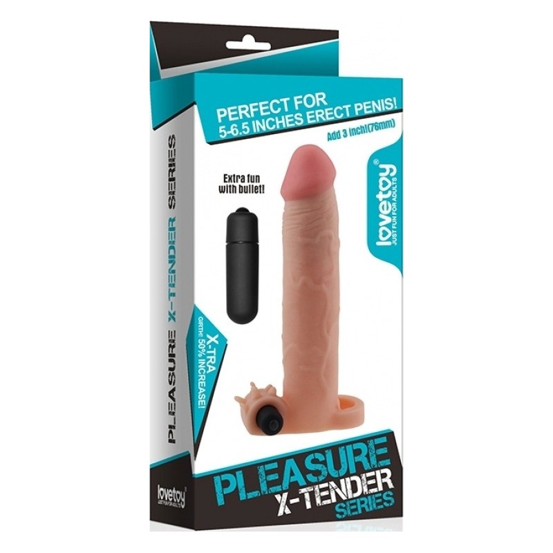 Pleasure X-Tender Δονούμενη Προέκταση Πέους Νο5 Φυσικό