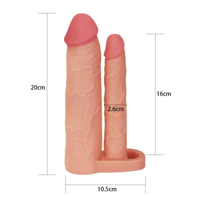 LoveToy X-Tender Add 2 Double Penetration Sleeve Natural