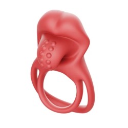 Sexy Tongue | Διπλό Δαχτυλίδι Πέους 10 Modes Κόκκινο