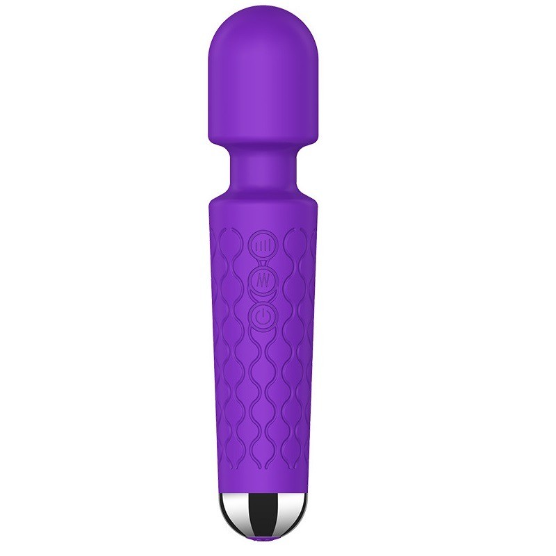 Luna Wand Massage Vibrator 20 Modes 8 Speeds Silicone Purple 20cm