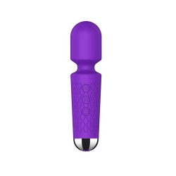 Luna Small Wand Massage Vibrator 20 Modes 8 Speeds Silicone Purple 15cm
