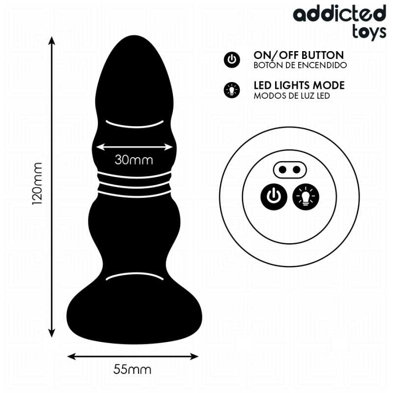 Addicted Toys | Thrusting Δονούμενη Πρωκτική Σφήνα LED