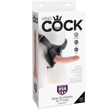 King Cock Strap-On Harness Realistic Penis 17.8 cm