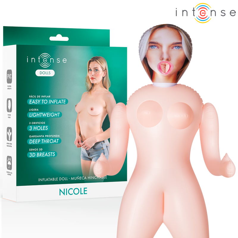 Intense Dolls | Nicole | Φουσκωτή Κούκλα με 3 Ανοίγματα