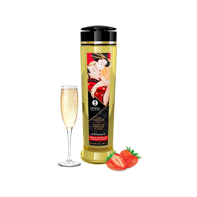 Shunga | Erotic Romance | Massage Oil Strawberry Champagne 240 ml