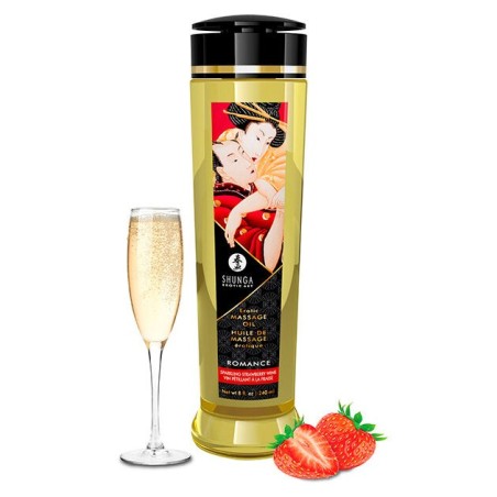 Shunga | Erotic Romance | Λάδι Μασάζ Φράουλα - Σαμπάνια 240 ml