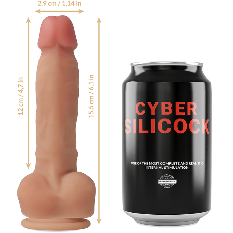 Cyber, Silicock, Strap-on, Ansus, Liquid, Σιλικόνη, 3 Δαχτυλίδια, 15,5cm