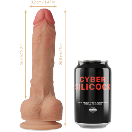 Cyber, Silicock, Strap-on, connor, Liquid, Σιλικόνη, 20,5cm, 3 Δαχτυλίδια