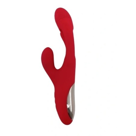 Rouge | Δονητής Rabbit Σιλικόνης με Tapping - Κόκκινος 24.2cm