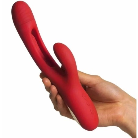 Rouge | Δονητής Rabbit Σιλικόνης με Tapping - Κόκκινος 24.2cm