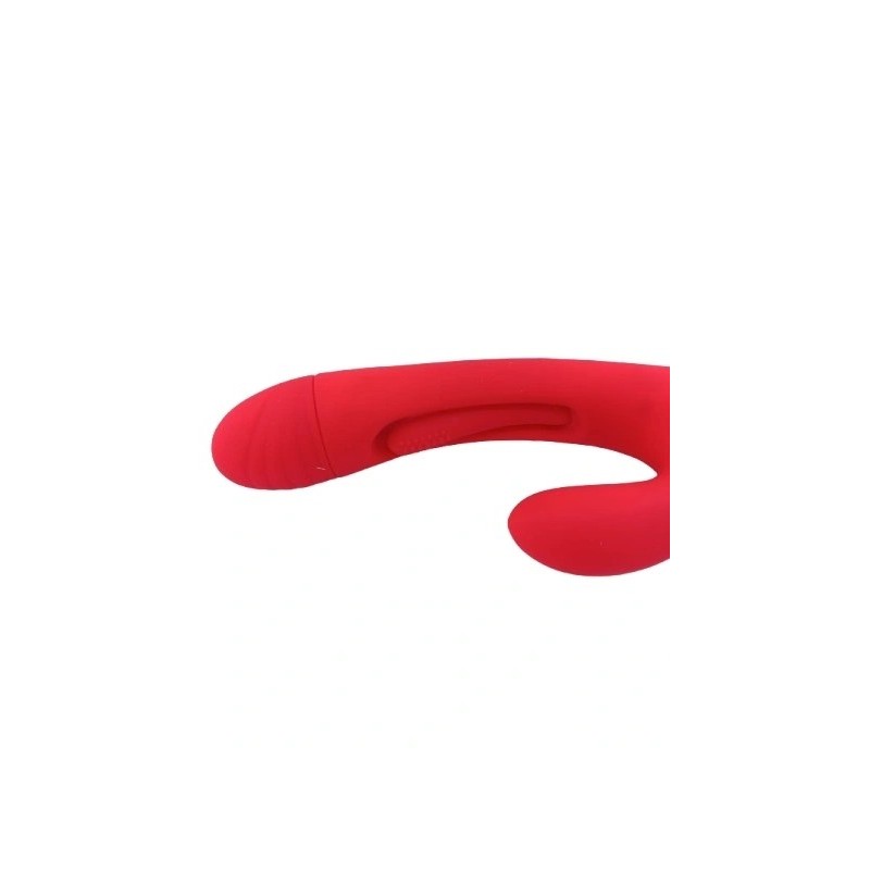 Rouge | Δονητής Rabbit Σιλικόνης με Tapping - Κόκκινος 24.2cm