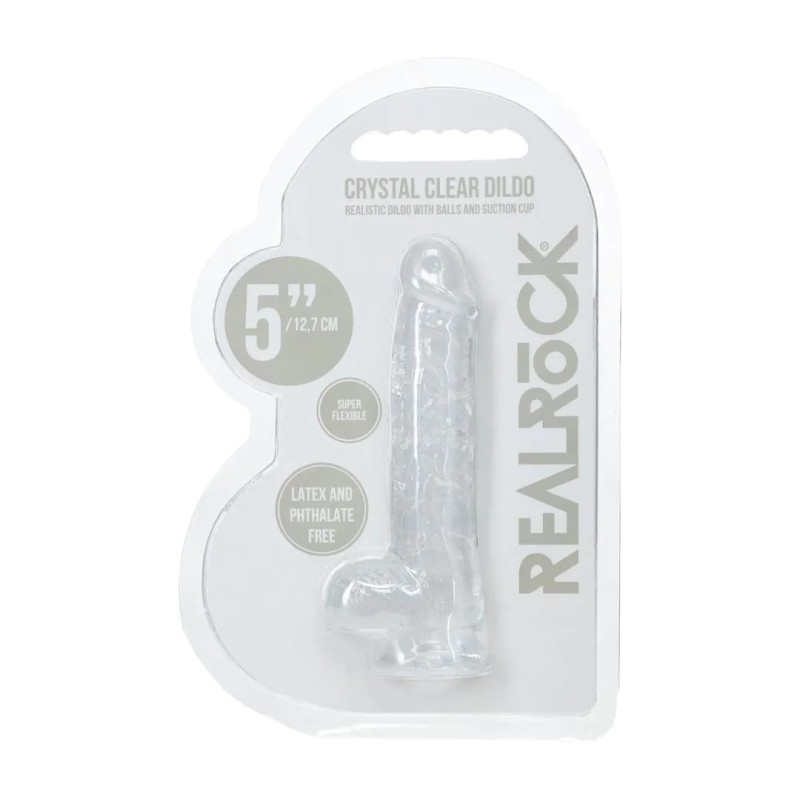 RealRock | Crystal Clear | Realistic Dildo with Balls Clear 12,7cm