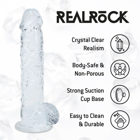 RealRock | Crystal Clear | Ρεαλιστικό Dildo με Όρχεις Διάφανο 12,7cm