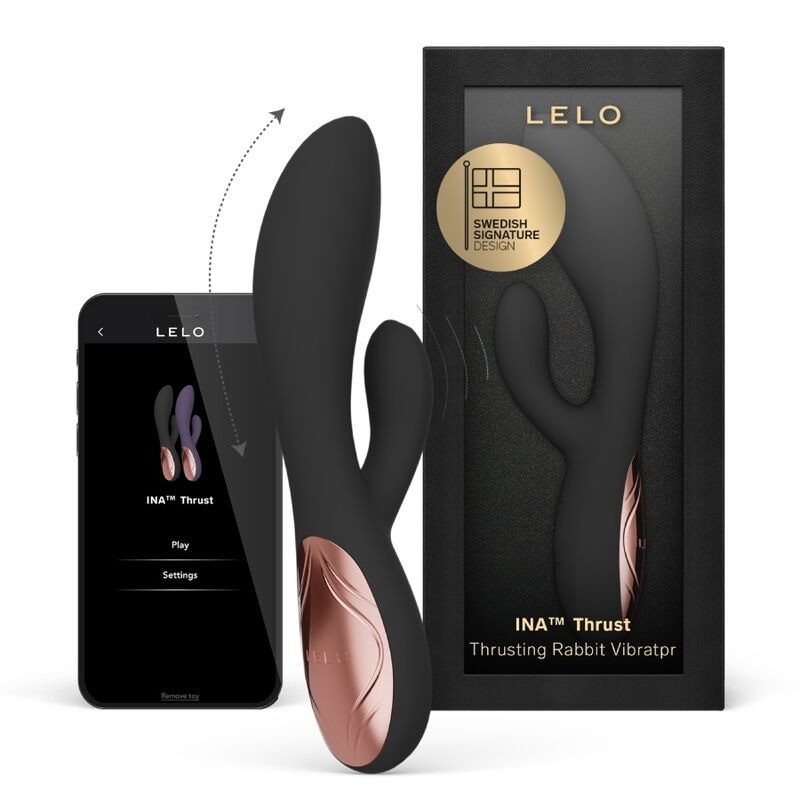 Lelo | Ina Thrust | Rabbit Thrusting Silicone Vibrator Black