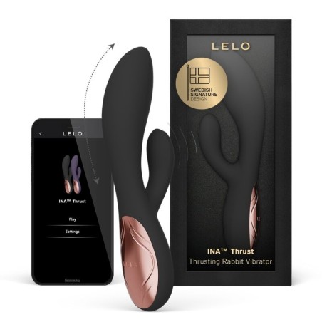 Lelo | Ina Thrust | Rabbit Δονητής Σιλικόνης με Ώθηση - Μαύρος