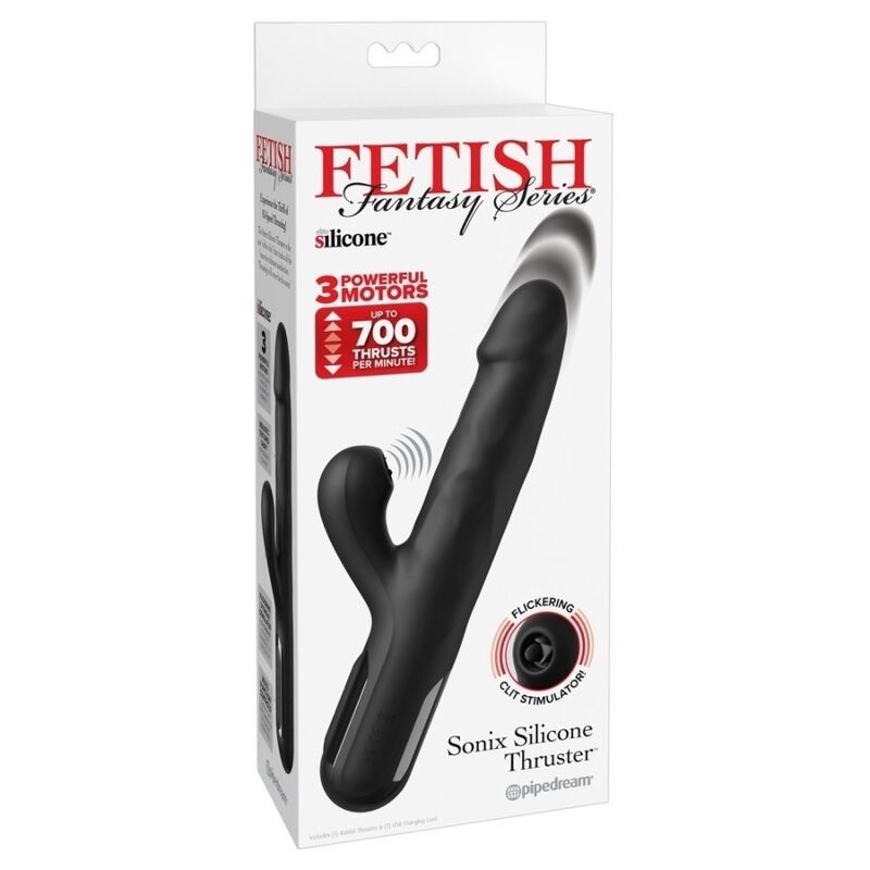 Fetish Fantasy | Sonix | Rabbit Δονητής Σιλικόνης με Ώθηση Μαύρος