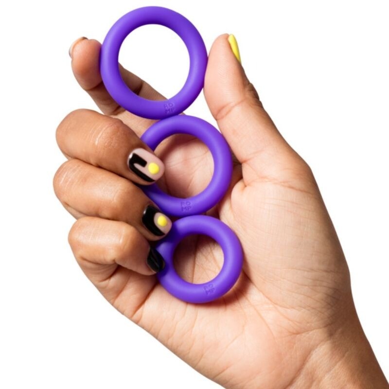 Romp | Remix | Trio Set of 3 Silicone Penis Rings Purple