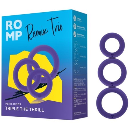 Romp | Remix | Trio Set of 3 Silicone Penis Rings Purple