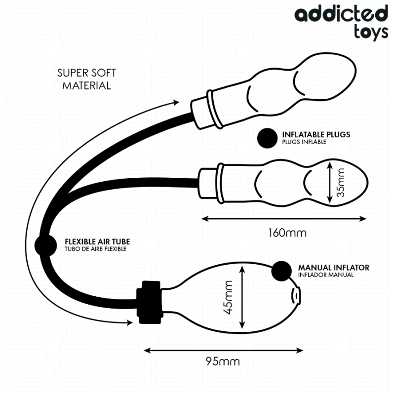 Addicted Toys | Διπλή Φουσκωτή Πρωκτική Σφήνα Model 1 - 16 cm