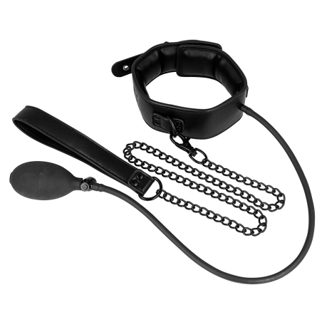 Fetish Submissive | Inflatable Bondage Collar with Chain