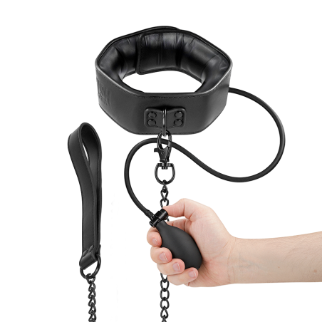 Fetish Submissive | Φουσκωτό Κολάρο Bondage με Αλυσίδα